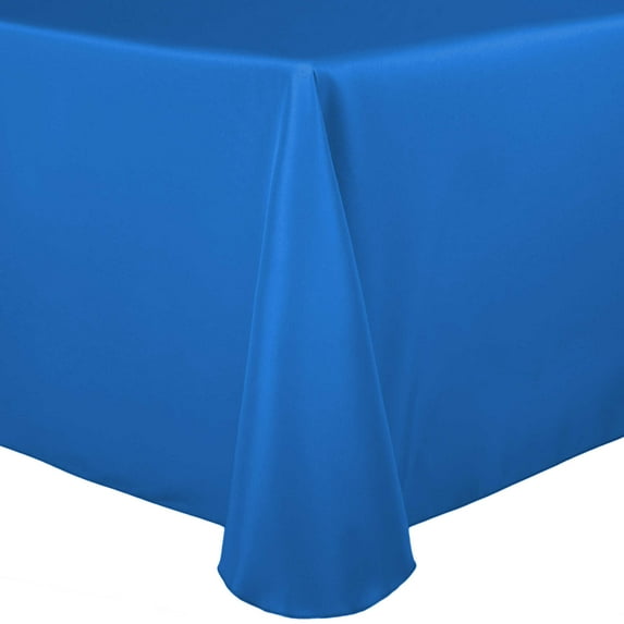 Ultimate Textile (3 Pack) 60 x 84-Inch Oval Polyester Linen Tablecloth - for Home Dining Tables, Cobalt Blue