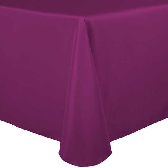 Ultimate Textile (3 Pack) 70 x 104-Inch Oval Polyester Linen Tablecloth - for Home Dining Tables, Raspberry Red