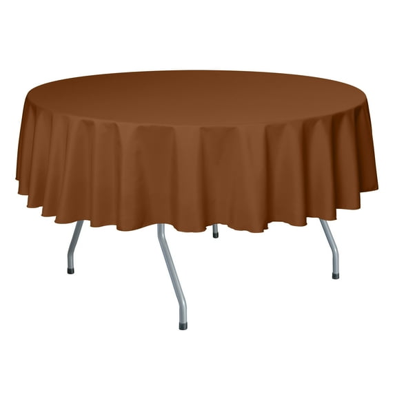 Ultimate Textile (3 Pack) 72-Inch Round Polyester Linen Tablecloth - for Wedding, Restaurant or Banquet use, Copper Brown