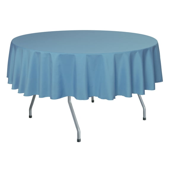 Ultimate Textile (3 Pack) 72-Inch Round Polyester Linen Tablecloth - for Wedding, Restaurant or Banquet use, Light Baby Blue