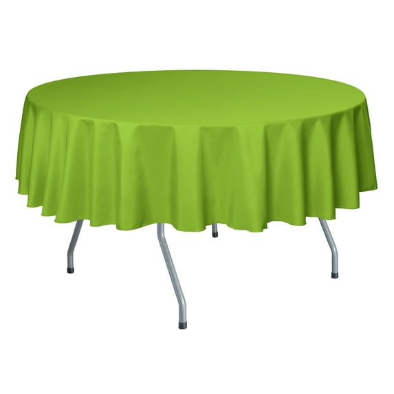 Ultimate Textile (3 Pack) 72-Inch Round Polyester Linen Tablecloth - for Wedding, Restaurant or Banquet use, Lime Green