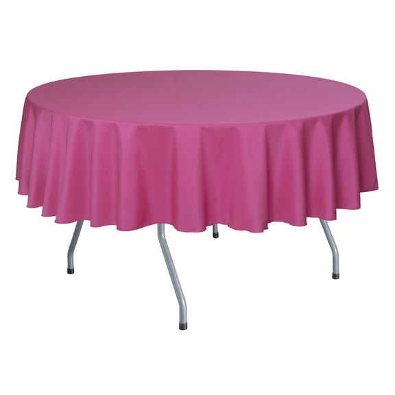 Ultimate Textile (3 Pack) 72-inch Round Polyester Linen Tablecloth - for Wedding, Restaurant or Banquet use, Hot Pink