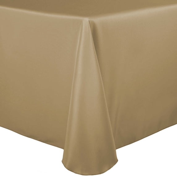 Ultimate Textile (3 Pack) 72 x 120-Inch Oval Polyester Linen Tablecloth - for Home Dining Tables, Camel Light Brown