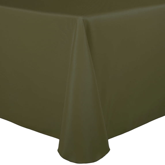Ultimate Textile (3 Pack) 72 x 120-Inch Oval Polyester Linen Tablecloth - for Home Dining Tables, Olive Green