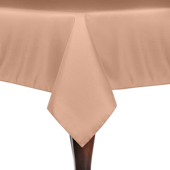 Ultimate Textile (3 Pack) 72 x 120-Inch Rectangular Polyester Linen Tablecloth - for Wedding, Restaurant or Banquet use, Peach