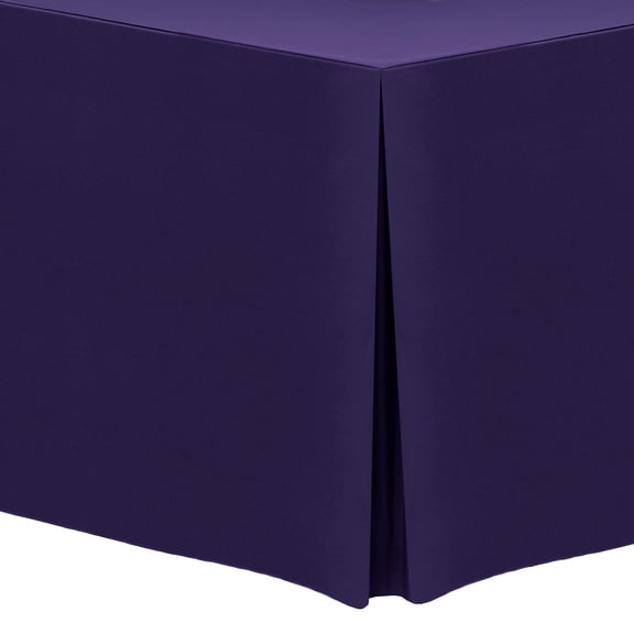 Ultimate Textile (3 Pack) 8 ft. Fitted Polyester Tablecloth - for 18 x 96-Inch Banquet and Folding Rectangular Tables - 36"H, Purple