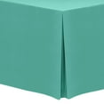 thumbnail image 1 of Ultimate Textile (3 Pack) 8 ft. Fitted Polyester Tablecloth - for 24 x 96-Inch Banquet and Folding Rectangular Tables - 42"H, Caribbean Blue, 1 of 3