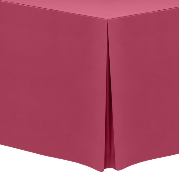 Ultimate Textile (3 Pack) 8 ft. Fitted Polyester Tablecloth - for 24 x 96-Inch Banquet and Folding Rectangular Tables, Hot Pink
