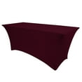 thumbnail image 1 of Ultimate Textile (3 Pack) 8 ft. Fitted Spandex Table Cover - for 30 x 96-Inch Banquet and Folding Rectangular Tables, Burgundy Red, 1 of 2