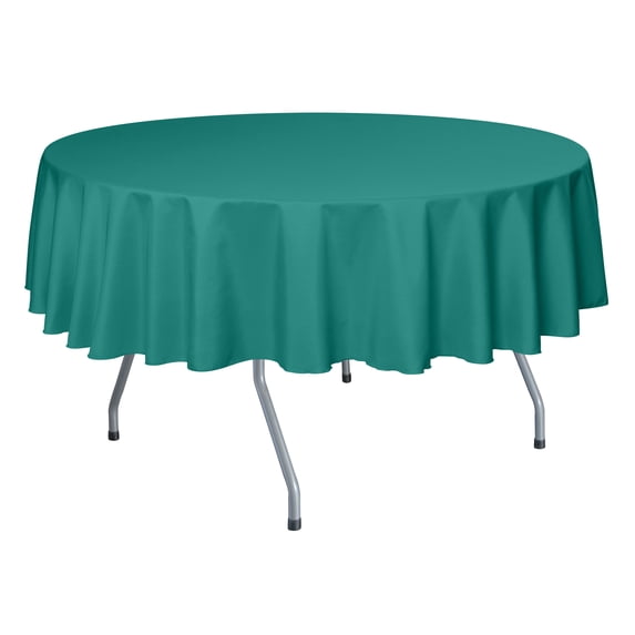 Ultimate Textile (3 Pack) 84-Inch Round Polyester Linen Tablecloth - for Wedding, Restaurant or Banquet use, Jade
