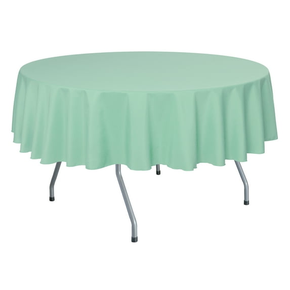 Ultimate Textile (3 Pack) 84-Inch Round Polyester Linen Tablecloth - for Wedding, Restaurant or Banquet use, Mint Light Green