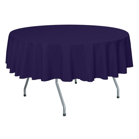 Ultimate Textile (3 Pack) 84-Inch Round Polyester Linen Tablecloth - for Wedding, Restaurant or Banquet use, Purple