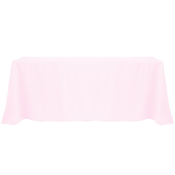 Ultimate Textile (3 Pack) 90 x 132-Inch Rectangular Polyester Linen Tablecloth with Rounded Corners - for Wedding, Restaurant or Banquet use, Blush Ice Pink