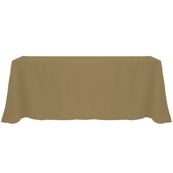 Ultimate Textile (3 Pack) 90 x 132-Inch Rectangular Polyester Linen Tablecloth with Rounded Corners - for Wedding, Restaurant or Banquet use, Cafe Khaki