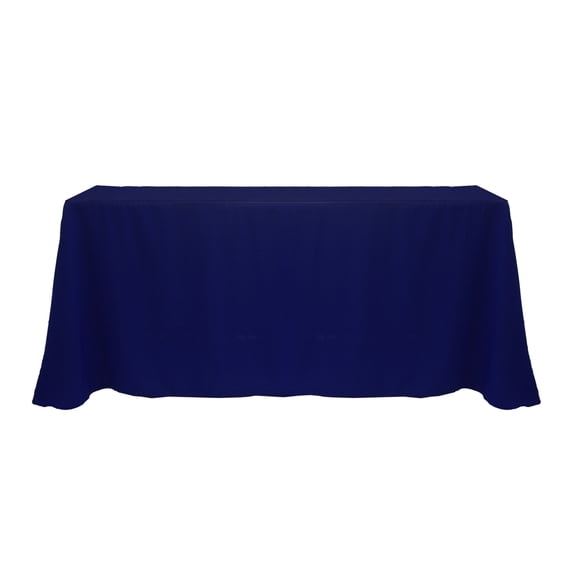 Ultimate Textile (3 Pack) 90 x 132-Inch Rectangular Polyester Linen Tablecloth with Rounded Corners - for Wedding, Restaurant or Banquet use, Deep Royal Blue