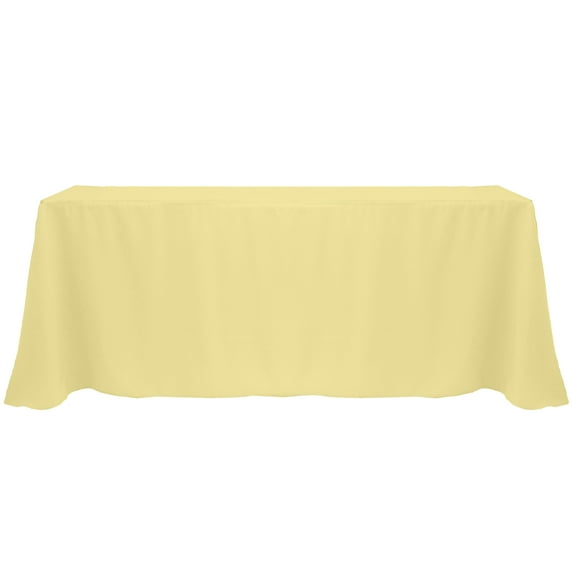 Ultimate Textile (3 Pack) 90 x 132-Inch Rectangular Polyester Linen Tablecloth with Rounded Corners - for Wedding, Restaurant or Banquet use, Honey Light Brown