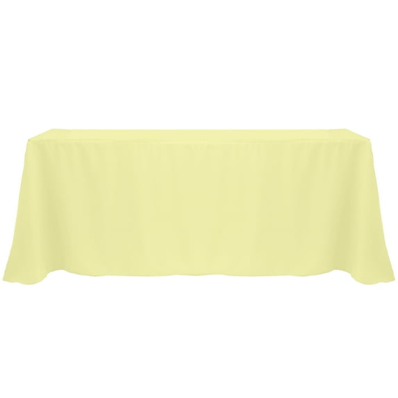Ultimate Textile (3 Pack) 90 x 132-Inch Rectangular Polyester Linen Tablecloth with Rounded Corners - for Wedding, Restaurant or Banquet use, Maize Light Yellow