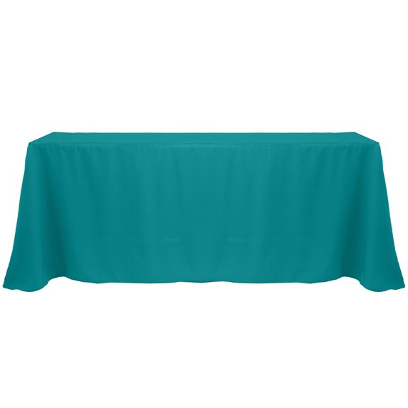 Ultimate Textile (3 Pack) 90 x 132-Inch Rectangular Polyester Linen Tablecloth with Rounded Corners - for Wedding, Restaurant or Banquet use, Jade
