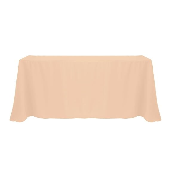 Ultimate Textile (3 Pack) 90 x 132-Inch Rectangular Polyester Linen Tablecloth with Rounded Corners - for Wedding, Restaurant or Banquet use, Peach