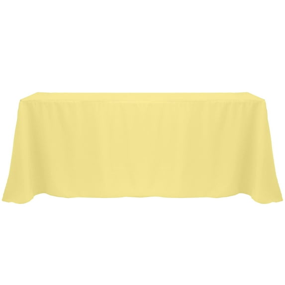 Ultimate Textile (3 Pack) 90 x 156-Inch Rectangular Polyester Linen Tablecloth with Rounded Corners - for Wedding, Restaurant or Banquet use, Cornsilk Light Yellow