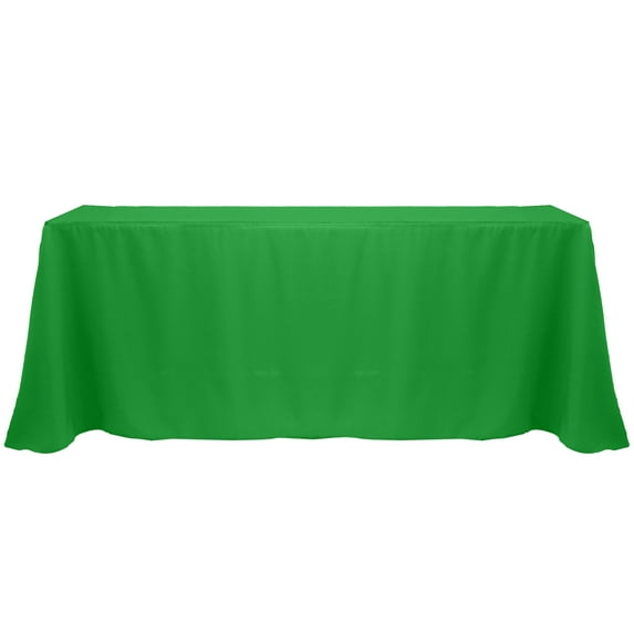 Ultimate Textile (3 Pack) 90 x 156-Inch Rectangular Polyester Linen Tablecloth with Rounded Corners - for Wedding, Restaurant or Banquet use, Emerald Green