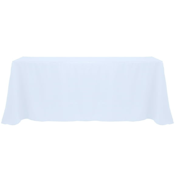 Ultimate Textile (3 Pack) 90 x 156-Inch Rectangular Polyester Linen Tablecloth with Rounded Corners - for Wedding, Restaurant or Banquet use, Ice Blue