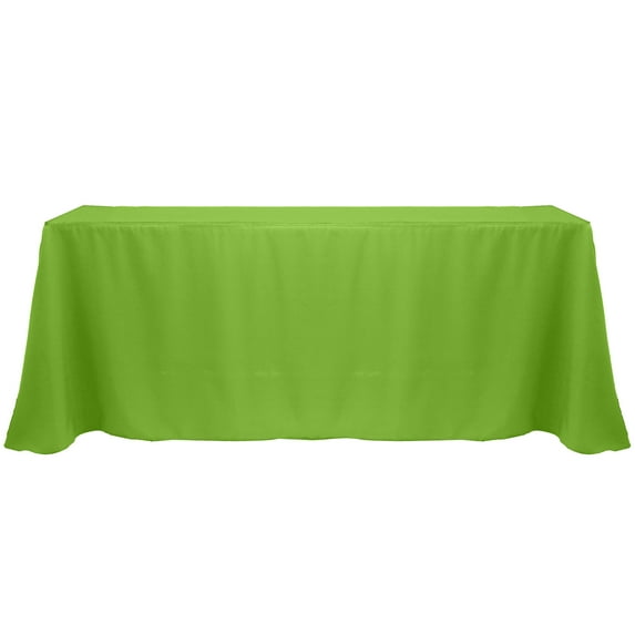 Ultimate Textile (3 Pack) 90 x 156-Inch Rectangular Polyester Linen Tablecloth with Rounded Corners - for Wedding, Restaurant or Banquet use, Lime Green