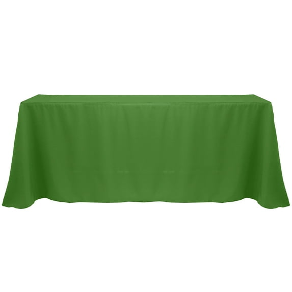 Ultimate Textile (3 Pack) 90 x 156-Inch Rectangular Polyester Linen Tablecloth with Rounded Corners - for Wedding, Restaurant or Banquet use, Moss Green