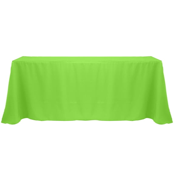 Ultimate Textile (3 Pack) 90 x 156-Inch Rectangular Polyester Linen Tablecloth with Rounded Corners - for Wedding, Restaurant or Banquet use, Neon Green