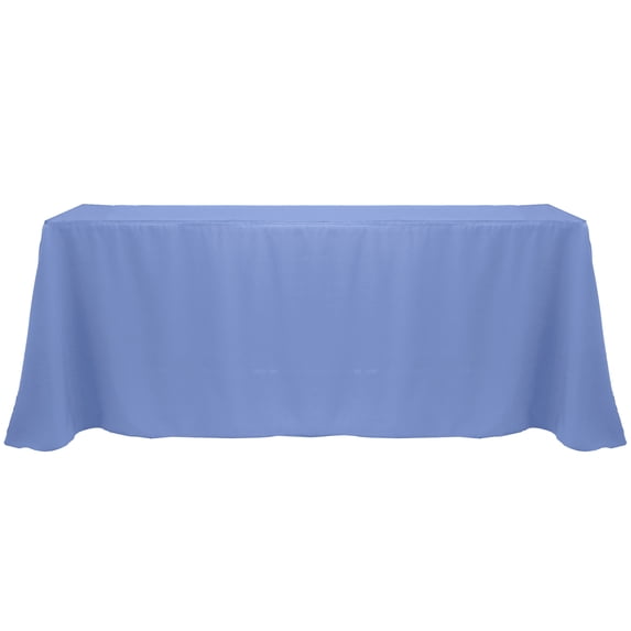 Ultimate Textile (3 Pack) 90 x 156-Inch Rectangular Polyester Linen Tablecloth with Rounded Corners - for Wedding, Restaurant or Banquet use, Periwinkle Blue