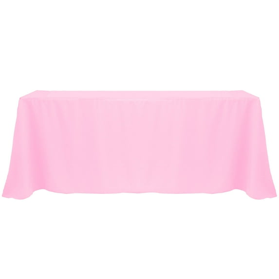 Ultimate Textile (3 Pack) 90 x 156-Inch Rectangular Polyester Linen Tablecloth with Rounded Corners - for Wedding, Restaurant or Banquet use, Pink Balloon