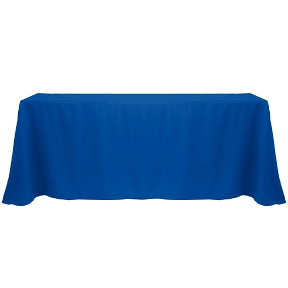 Ultimate Textile (3 Pack) 90 x 156-Inch Rectangular Polyester Linen Tablecloth with Rounded Corners - for Wedding, Restaurant or Banquet use, Royal Blue