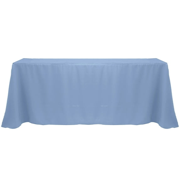 Ultimate Textile (3 Pack) 90 x 156-Inch Rectangular Polyester Linen Tablecloth with Rounded Corners - for Wedding, Restaurant or Banquet use, Slate Blue