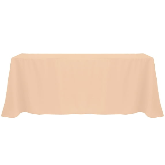 Ultimate Textile (3 Pack) 90 x 156-Inch Rectangular Polyester Linen Tablecloth with Rounded Corners - for Wedding, Restaurant or Banquet use, Peach