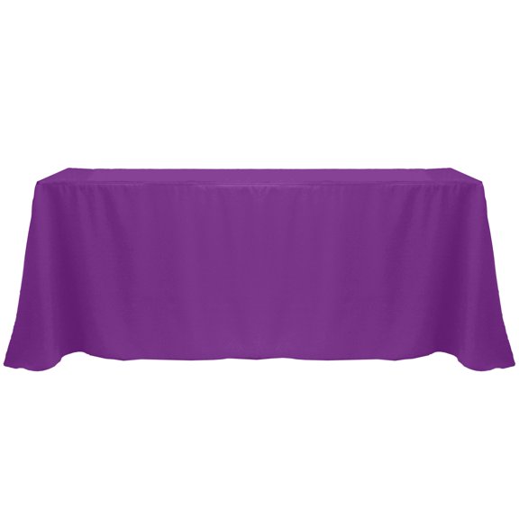 Ultimate Textile (3 Pack) 90 x 156-Inch Rectangular Polyester Linen Tablecloth with Rounded Corners - for Wedding, Restaurant or Banquet use, Plum