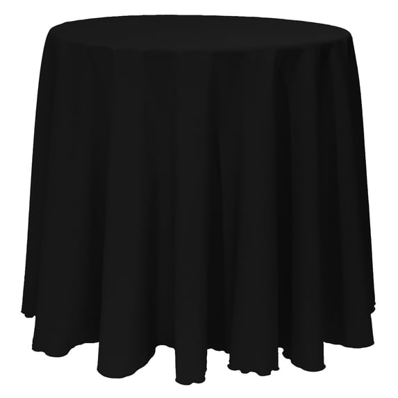 Ultimate Textile (3 Pack) 96-Inch Round Polyester Linen Tablecloth - for Wedding, Restaurant or Banquet use, Black