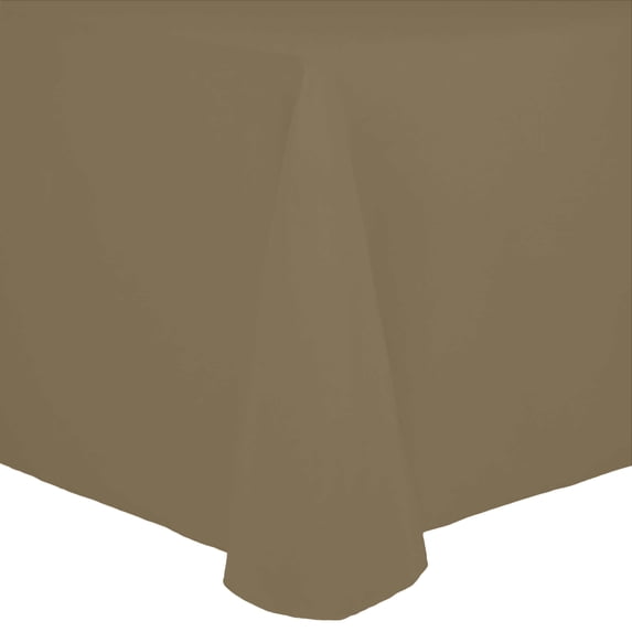 Ultimate Textile (3 Pack) Cotton-feel 52 x 70-Inch Oval Tablecloth - for Home Dining Tables, Toast Light Brown
