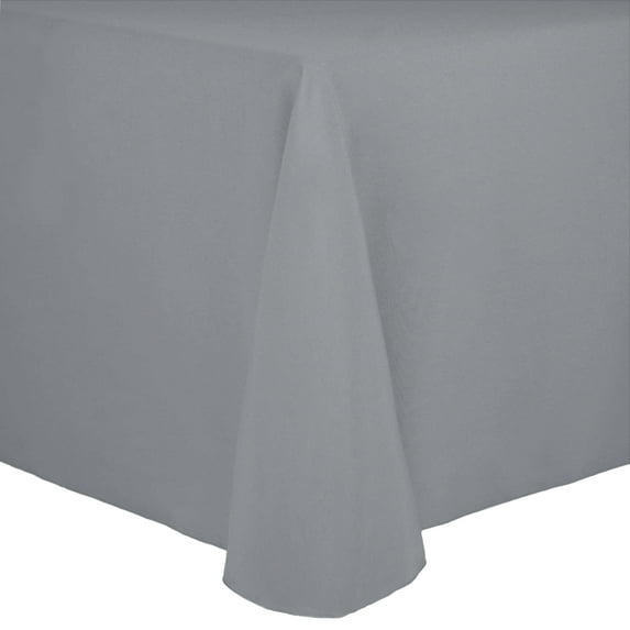 Ultimate Textile (3 Pack) Cotton-feel 54 x 96-Inch Oval Tablecloth - for Home Dining Tables, Grey