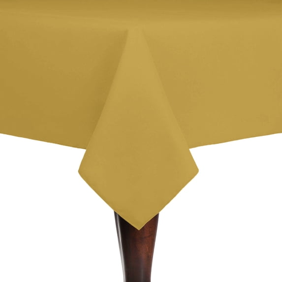 Ultimate Textile (3 Pack) Cotton-feel 84 x 84-Inch Square Tablecloth - for Wedding and Banquet, Hotel or Home Fine Dining use, Gold