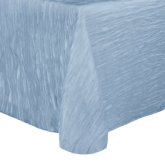 Ultimate Textile (3 Pack) Crinkle Taffeta - Delano 132-Inch Round Tablecloth - for Party, Wedding, Home Dining, Hotel and Catering use, Ice Blue