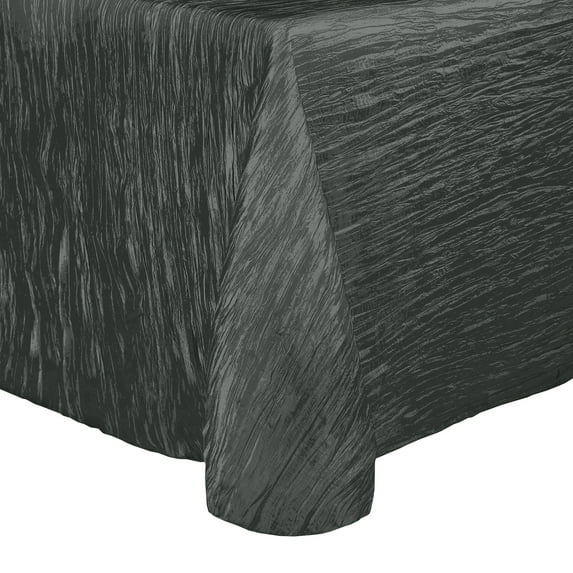 Ultimate Textile (3 Pack) Crinkle Taffeta - Delano 50 x 120-Inch Oval Tablecloth - for Home Dining Tables, Light Silver Grey