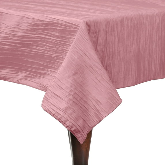 Ultimate Textile (3 Pack) Crinkle Taffeta - Delano 72 x 72-Inch Square Tablecloth - for Party, Wedding, Home Dining, Hotel and Catering use, Light Pink
