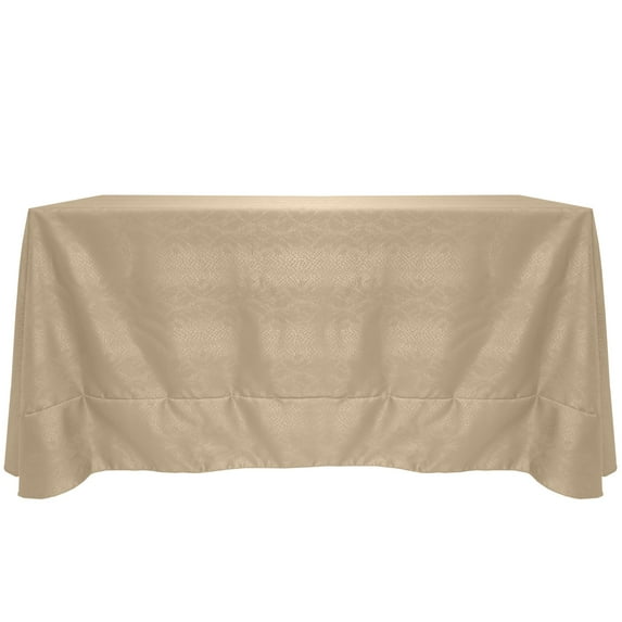 Ultimate Textile (3 Pack) Damask Kenya 108 x 108-Inch Square Tablecloth - Home Dining Collection - Snakeskin Jacquard Design, Sand Beige