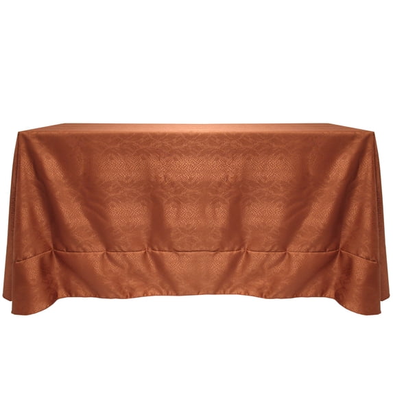Ultimate Textile (3 Pack) Damask Kenya 108 x 108-Inch Square Tablecloth - Home Dining Collection - Snakeskin Jacquard Design, Sienna Burnt Orange