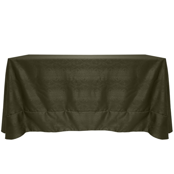 Ultimate Textile (3 Pack) Damask Kenya 108 x 132-Inch Rectangular Tablecloth - Home Dining Collection - Snakeskin Jacquard Design, Jungle Green