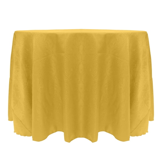Ultimate Textile (3 Pack) Damask Kenya 72-Inch Round Tablecloth - Home Dining Collection - Snakeskin Jacquard Design, Flax Gold