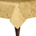 thumbnail image 1 of Ultimate Textile (3 Pack) Damask Miranda 54 x 96-Inch Oval Tablecloth - Home Dining Collection - Floral Leaf Two-tone Jacquard Design, Dijon Gold, 1 of 3