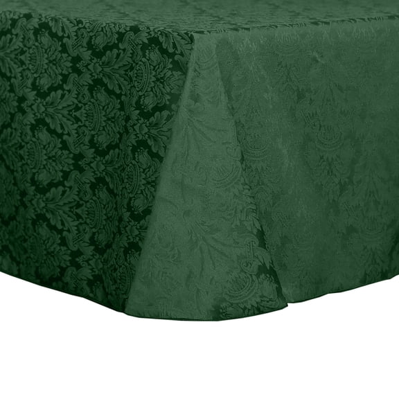 Ultimate Textile (3 Pack) Damask Saxony 54 x 96-Inch Oval Tablecloth - Home Dining Collection - Scroll Jacquard Design, Hunter Green