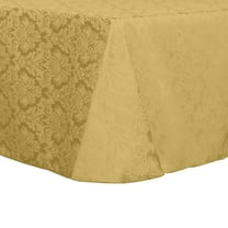 Ultimate Textile (3 Pack) Damask Saxony 70 x 104-Inch Oval Tablecloth - Home Dining Collection - Scroll Jacquard Design, Gold