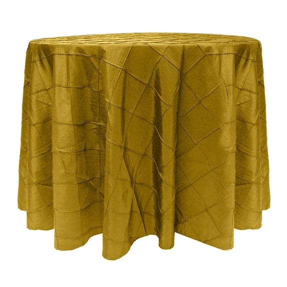 Ultimate Textile (3 Pack) Embroidered Pintuck Taffeta 102-Inch Round Tablecloth Acid Green
